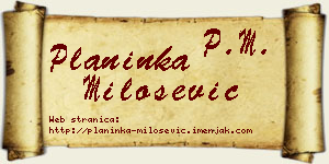 Planinka Milošević vizit kartica